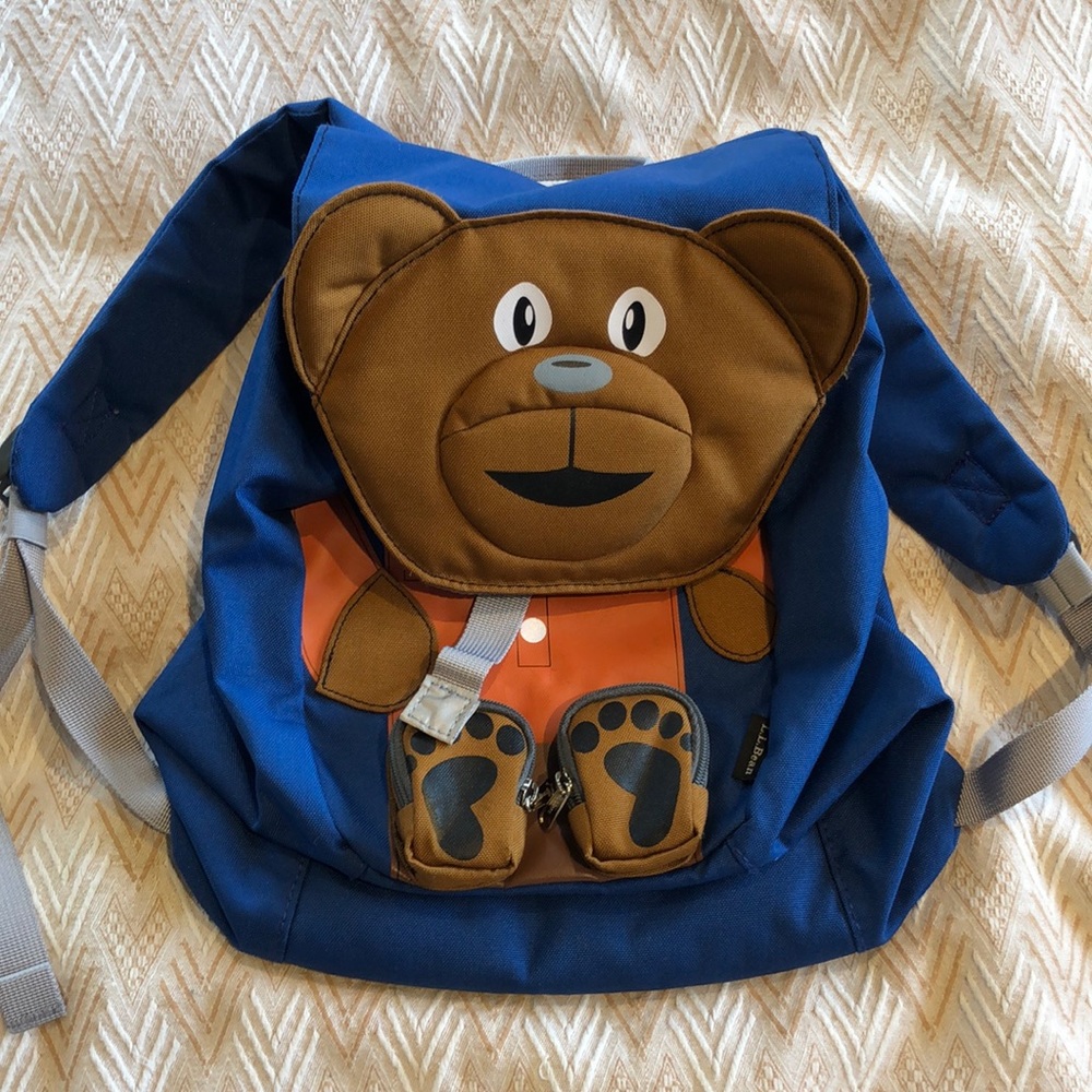 LLBean kids Blue Bear Backpack